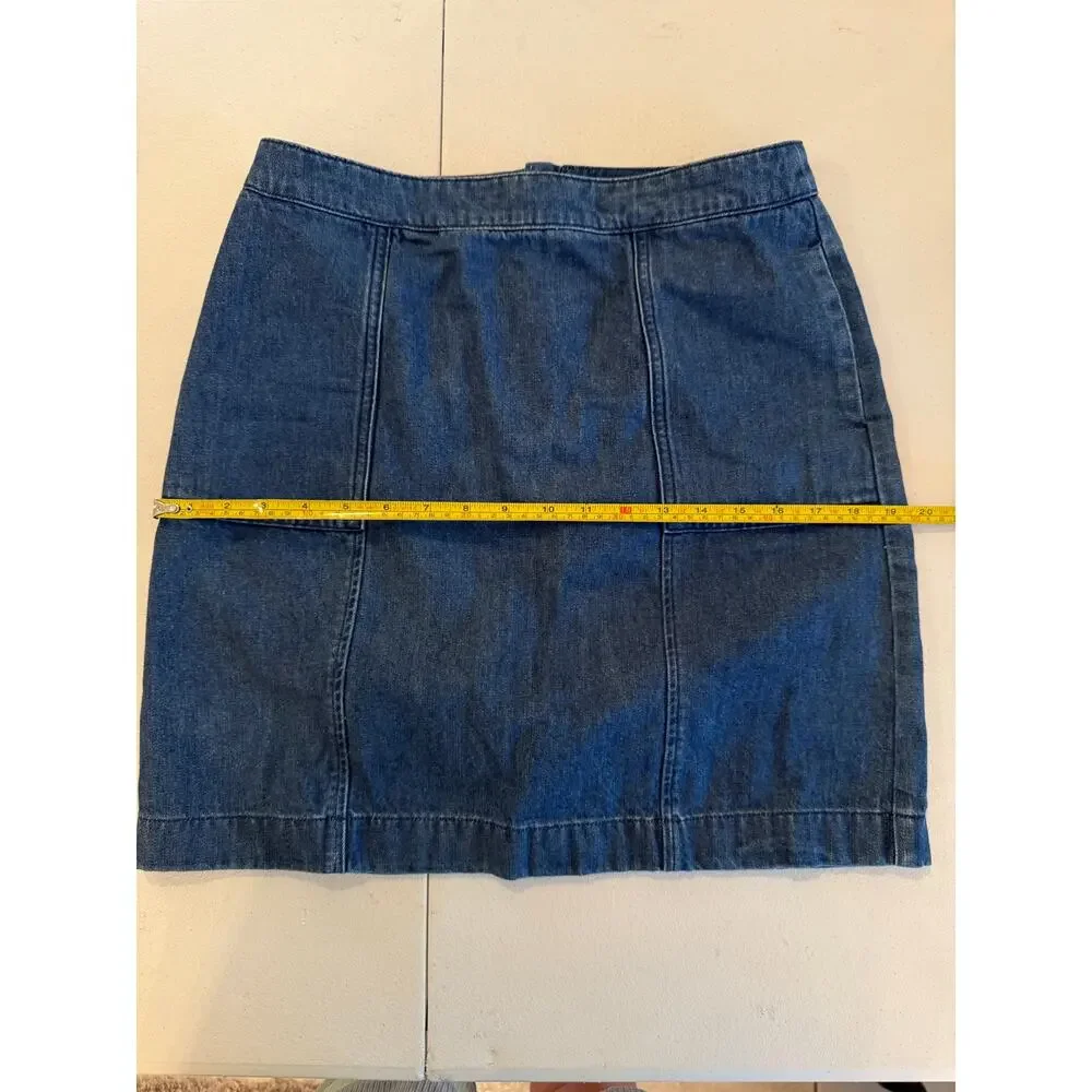 Boden Blue Denim Mini Classic Skirt Sz 6R - Picture 5 of 7